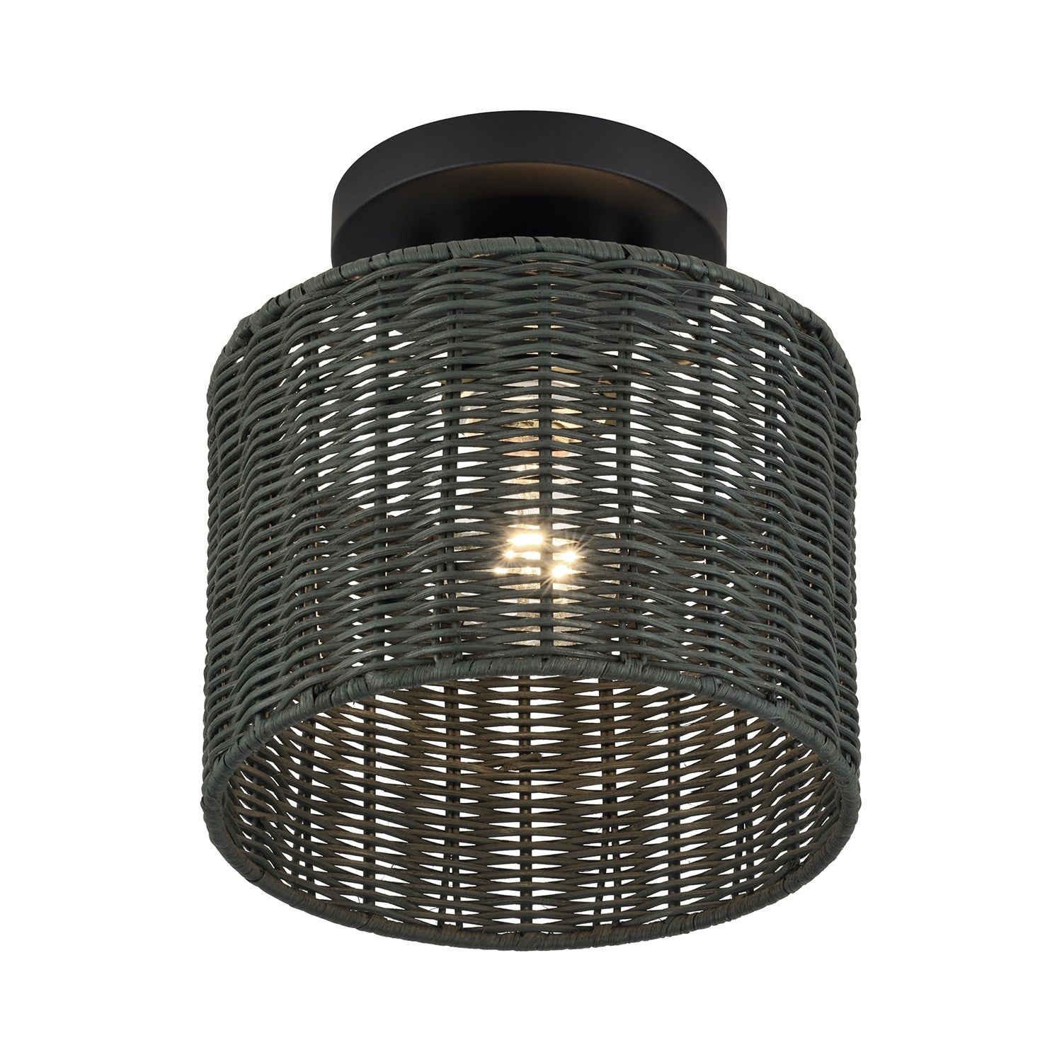 1 Light Black Small Semi-Flush