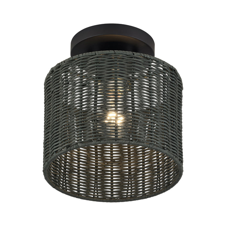 1 Light Black Small Semi-Flush