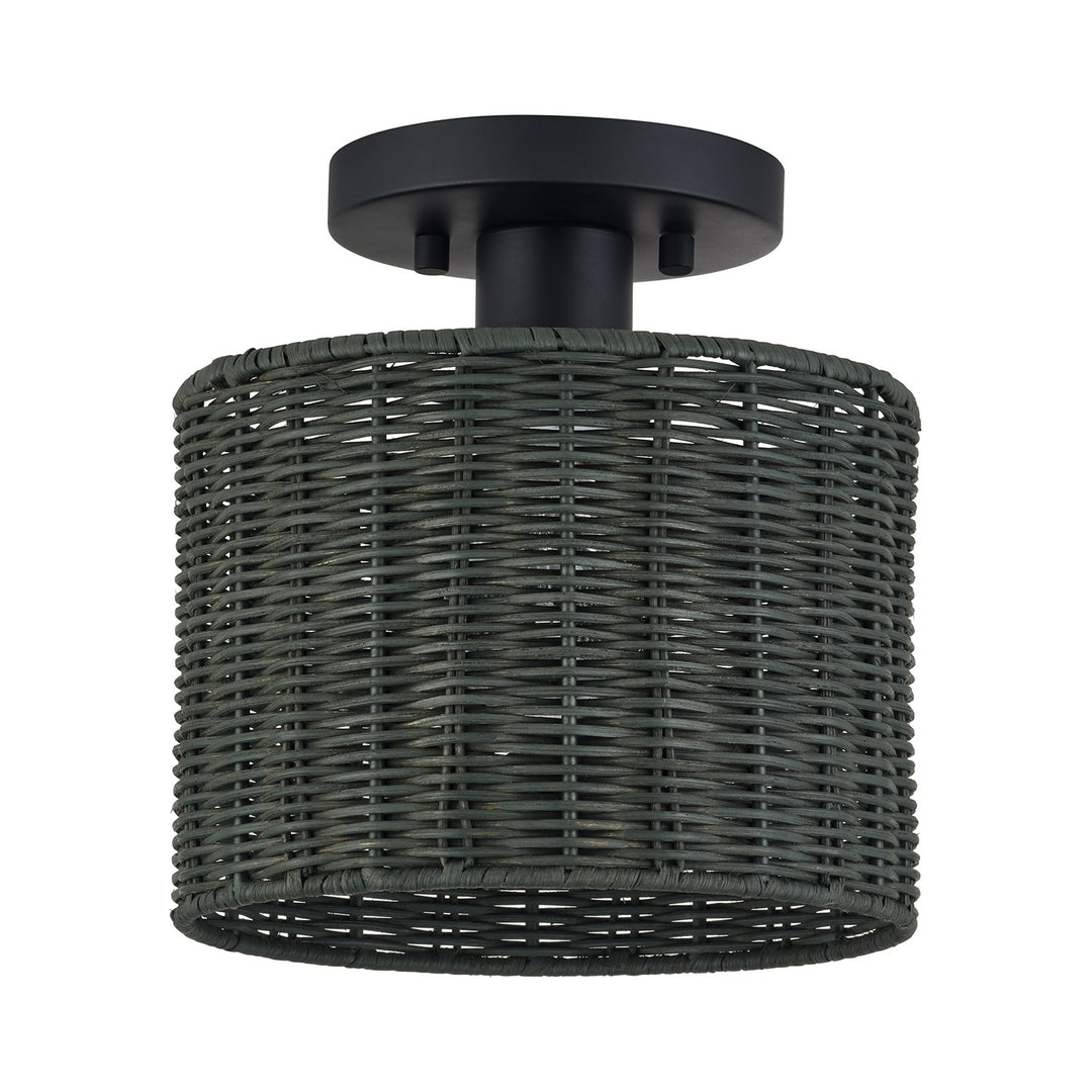 1 Light Black Small Semi-Flush