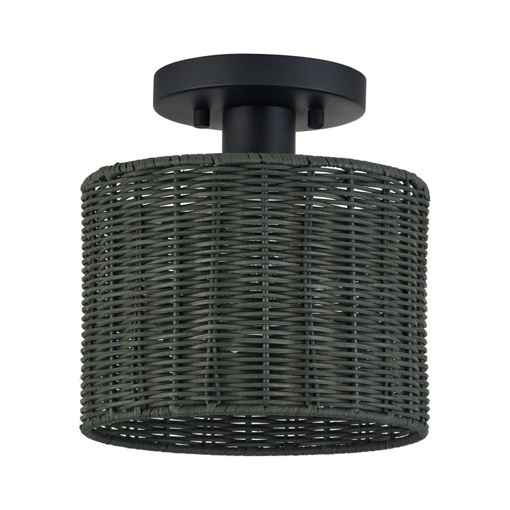 1 Light Black Small Semi-Flush
