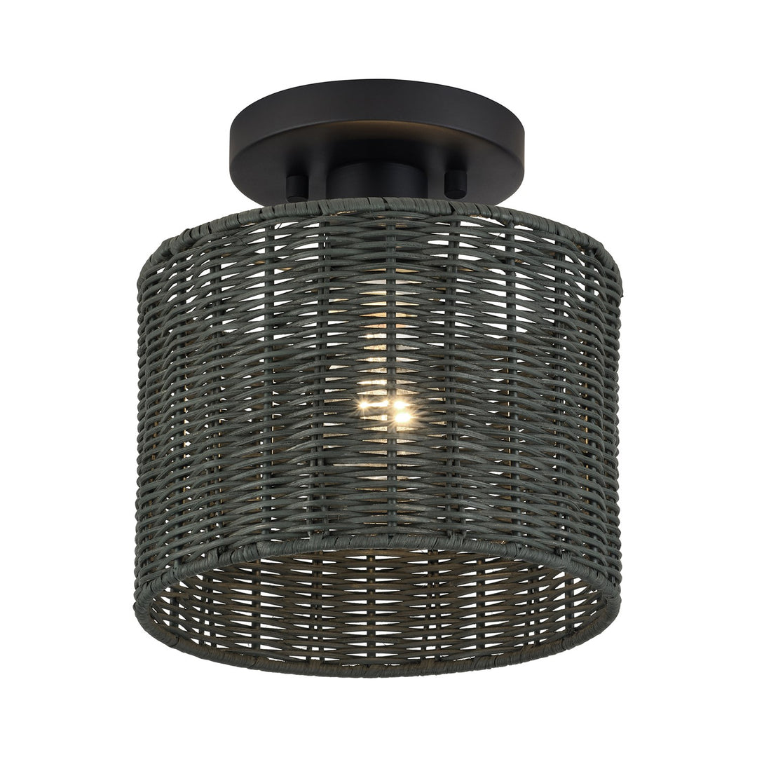 1 Light Black Small Semi-Flush