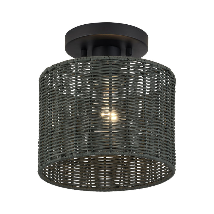1 Light Black Small Semi-Flush
