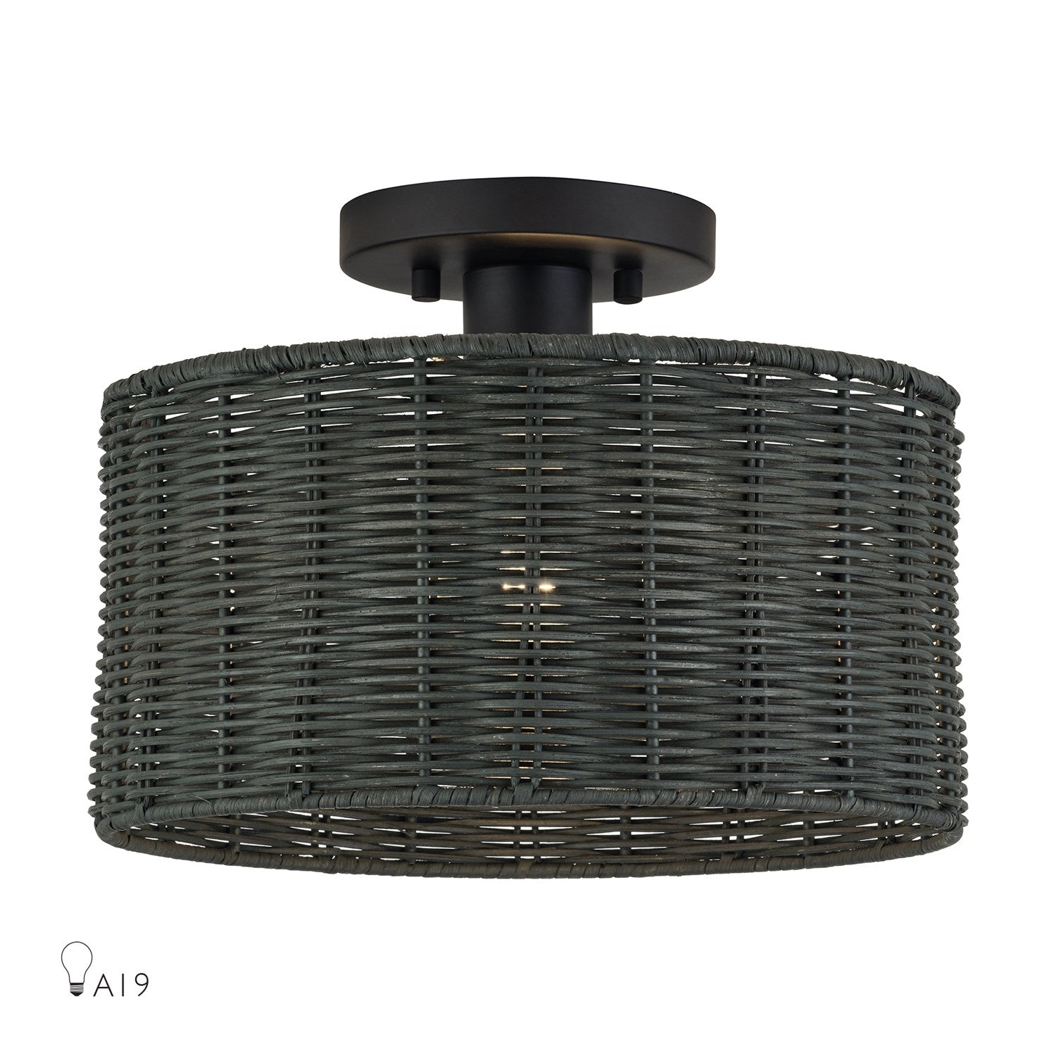 1 Light Black Medium Semi-Flush by Livex Lighting