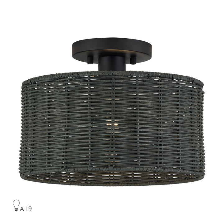 1 Light Black Medium Semi-Flush by Livex Lighting