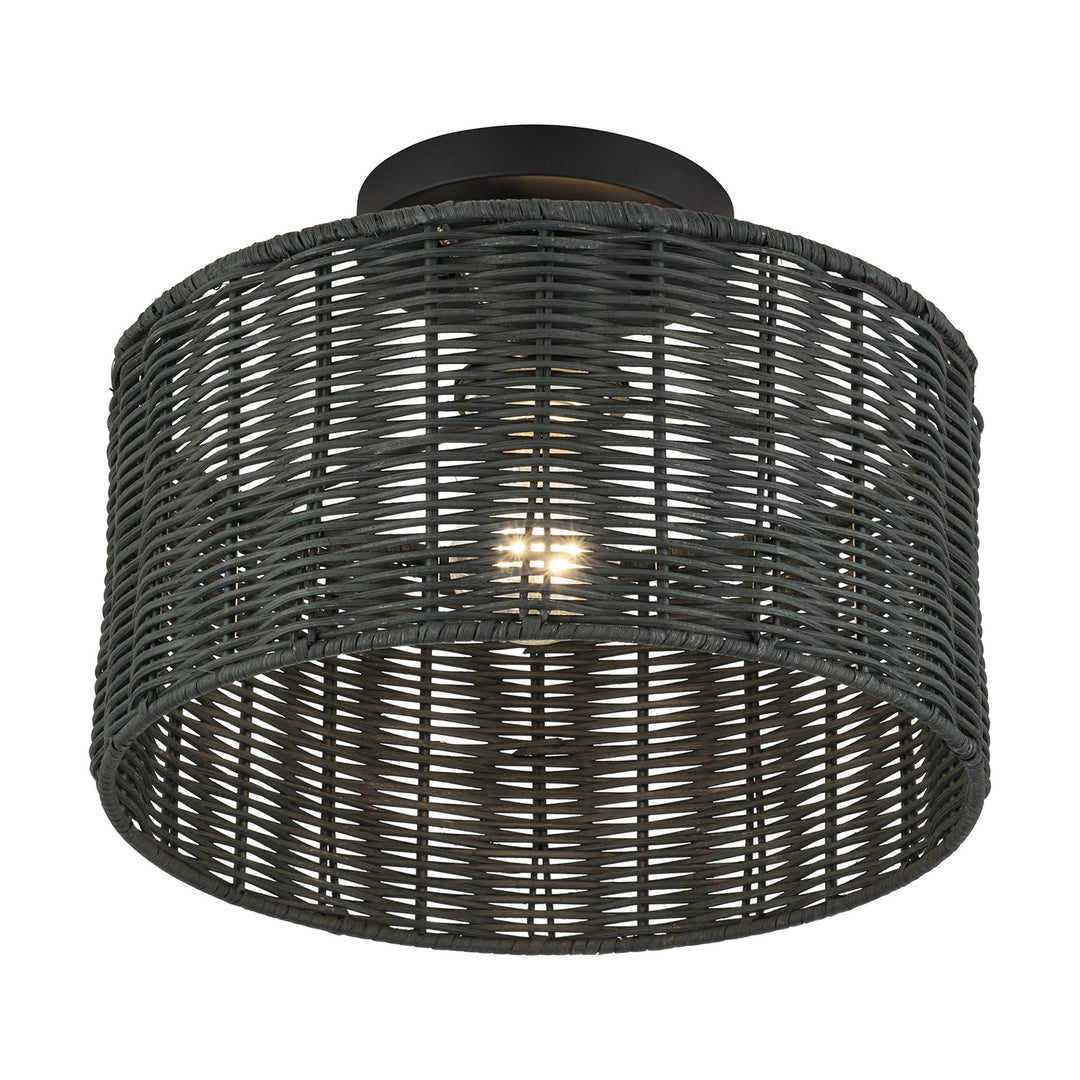 1 Light Black Medium Semi-Flush