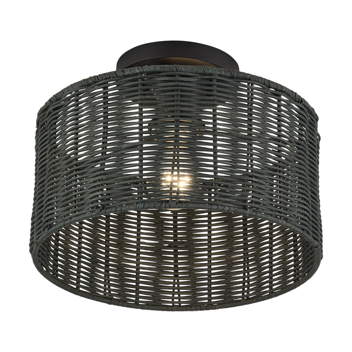 1 Light Black Medium Semi-Flush