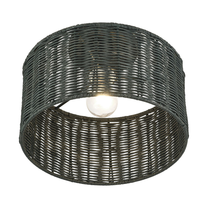 1 Light Black Medium Semi-Flush