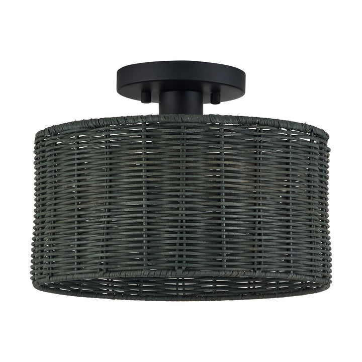 1 Light Black Medium Semi-Flush
