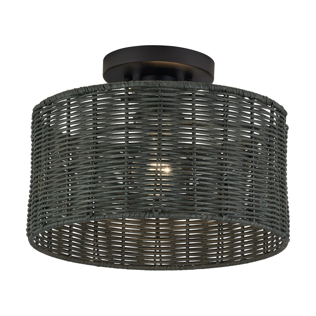 1 Light Black Medium Semi-Flush