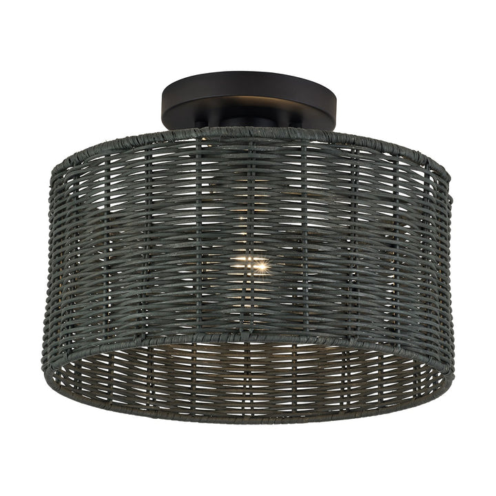 1 Light Black Medium Semi-Flush