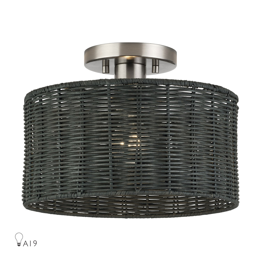 1 Light Brushed Nickel Medium Semi-Flush by Livex Lighting