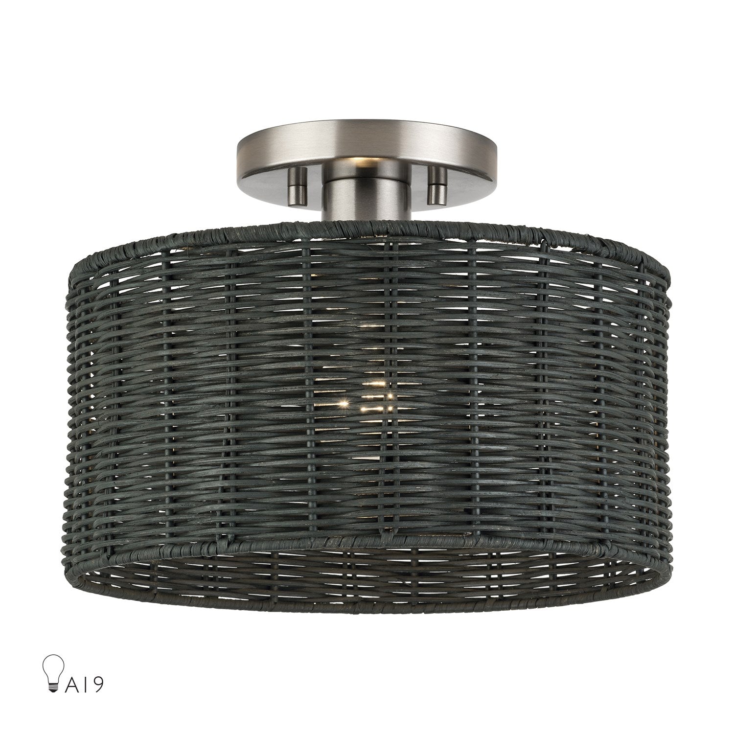 1 Light Brushed Nickel Medium Semi-Flush by Livex Lighting