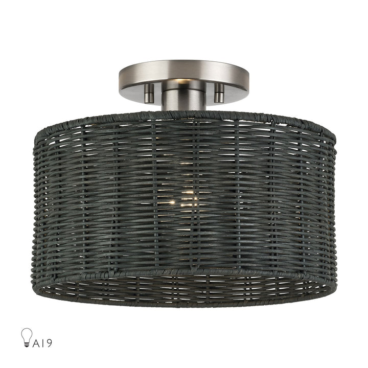 1 Light Brushed Nickel Medium Semi-Flush by Livex Lighting