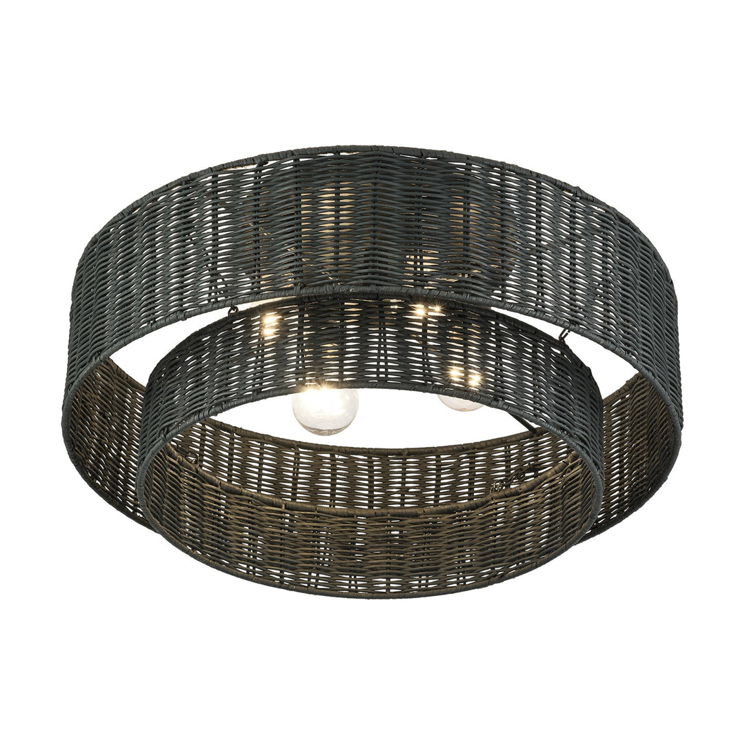 4 Light Black Extra Large Semi-Flush