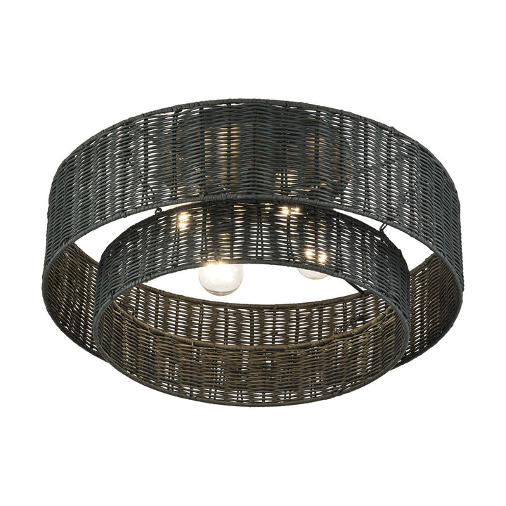 4 Light Black Extra Large Semi-Flush