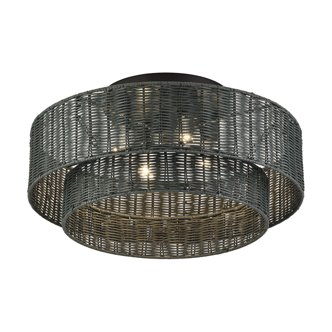 4 Light Black Extra Large Semi-Flush