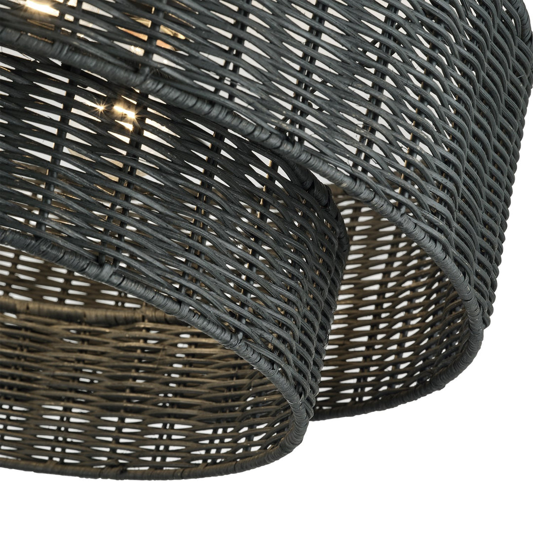 4 Light Black Extra Large Semi-Flush