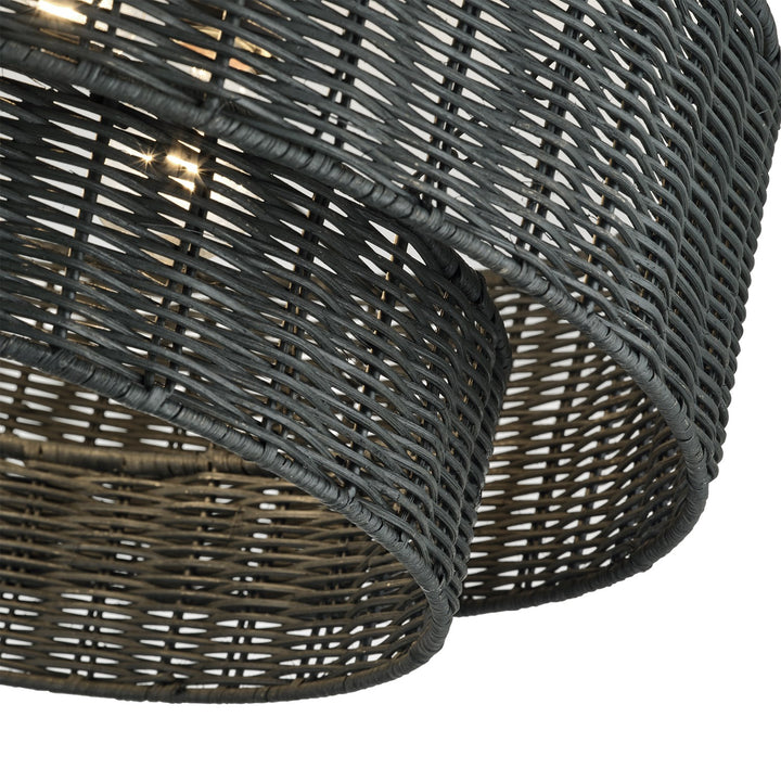 4 Light Black Extra Large Semi-Flush