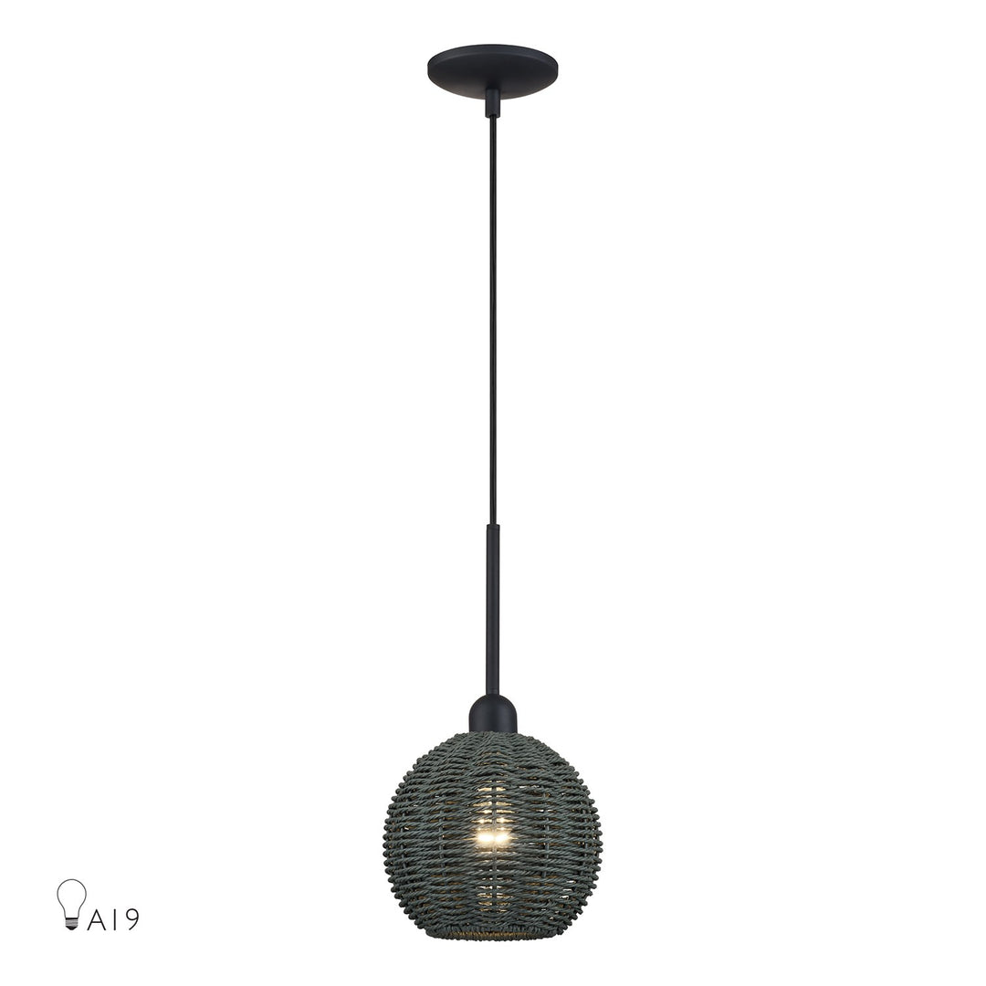 1 Light Black Mini Globe Pendant by Livex Lighting