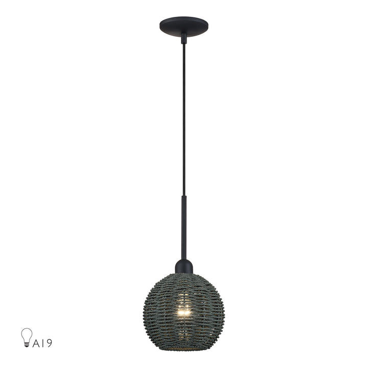 1 Light Black Mini Globe Pendant by Livex Lighting