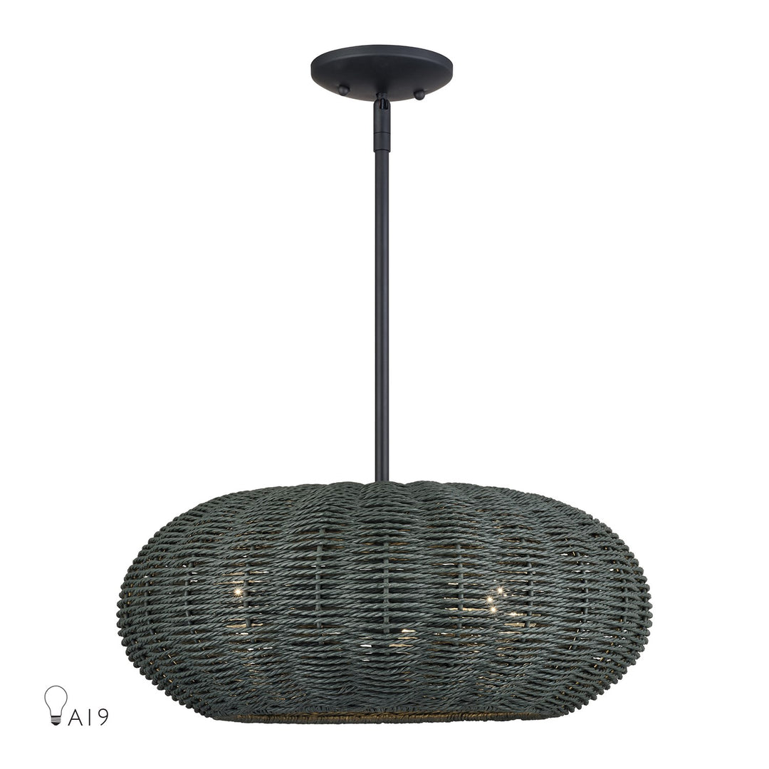 3 Light Black Pendant Chandelier by Livex Lighting