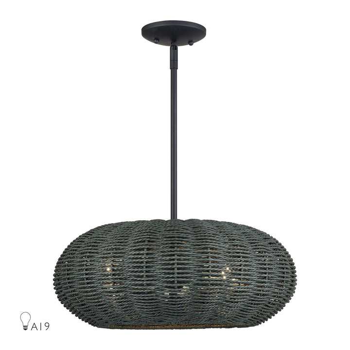 3 Light Black Pendant Chandelier by Livex Lighting