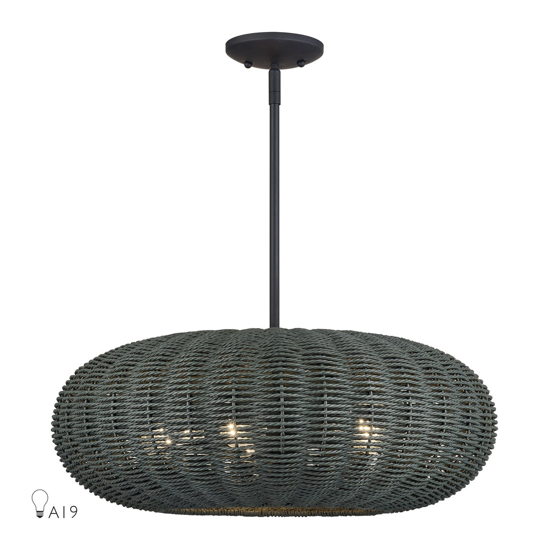 5 Light Black Pendant Chandelier by Livex Lighting