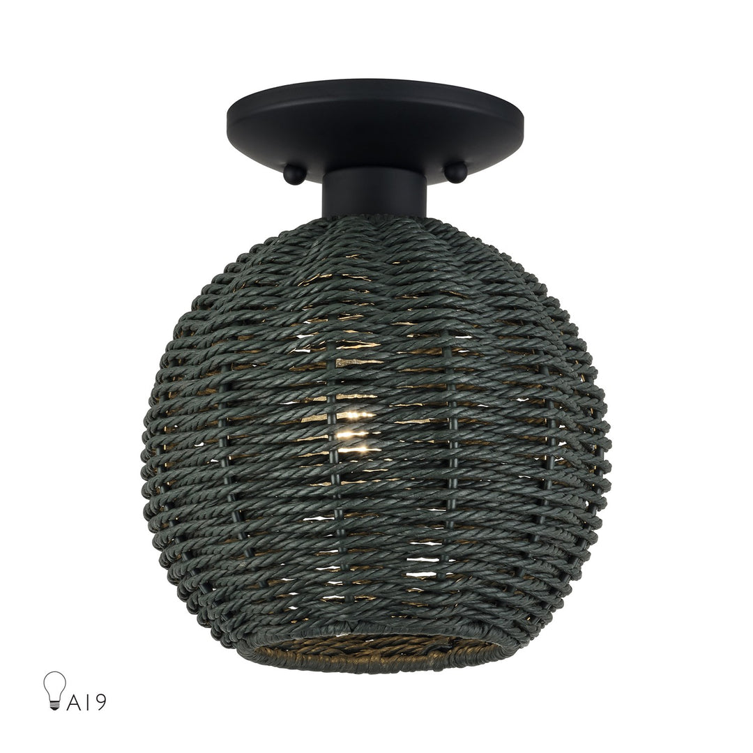1 Light Black Small Semi-Flush by Livex Lighting