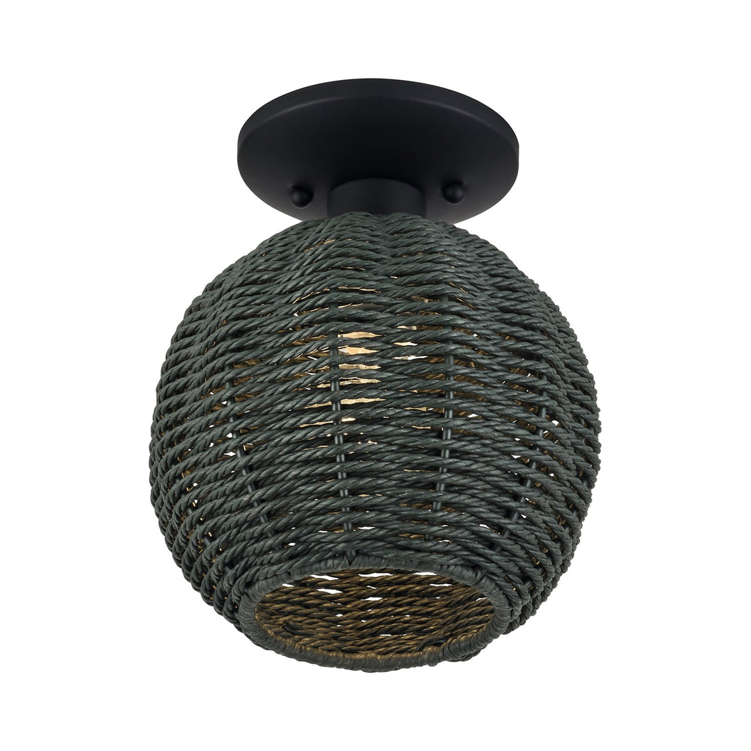 1 Light Black Small Semi-Flush