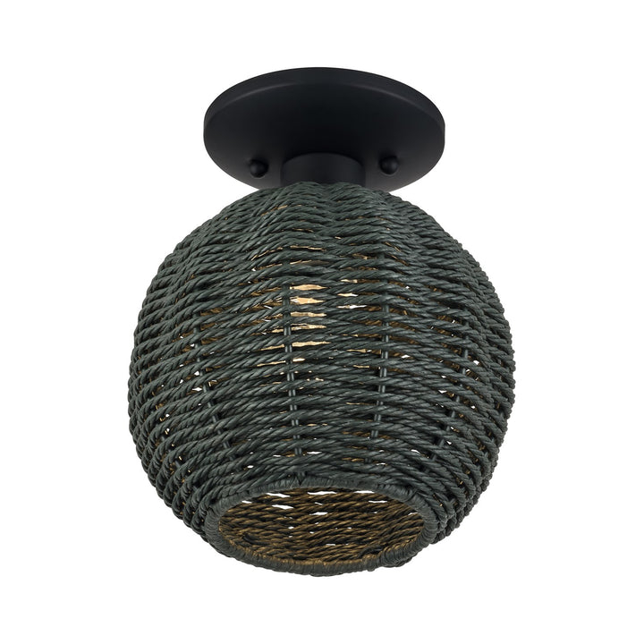 1 Light Black Small Semi-Flush