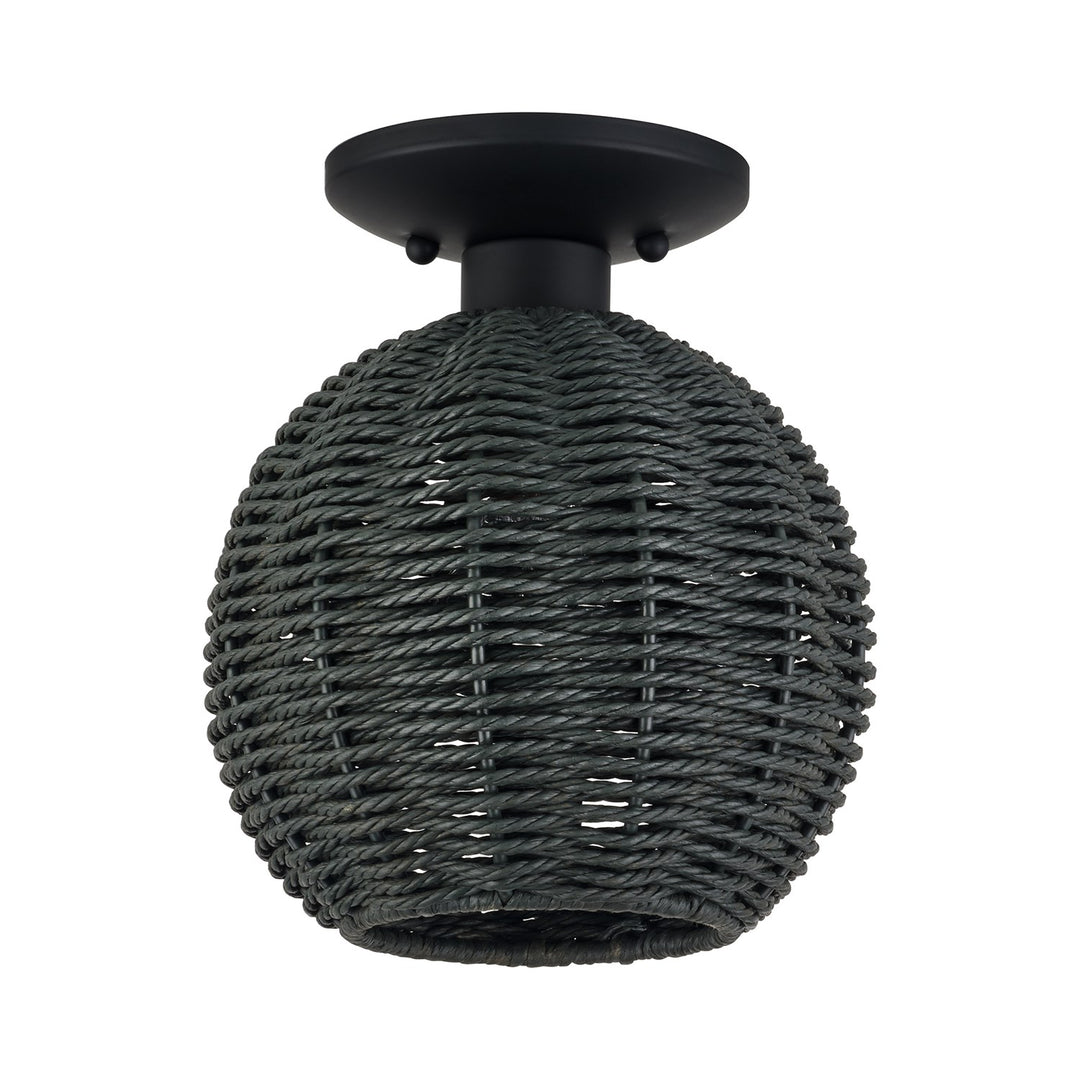 1 Light Black Small Semi-Flush