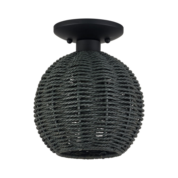 1 Light Black Small Semi-Flush