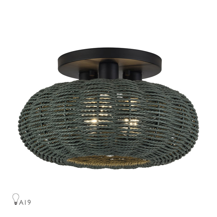 3 Light Black Large Semi-Flush by Livex Lighting