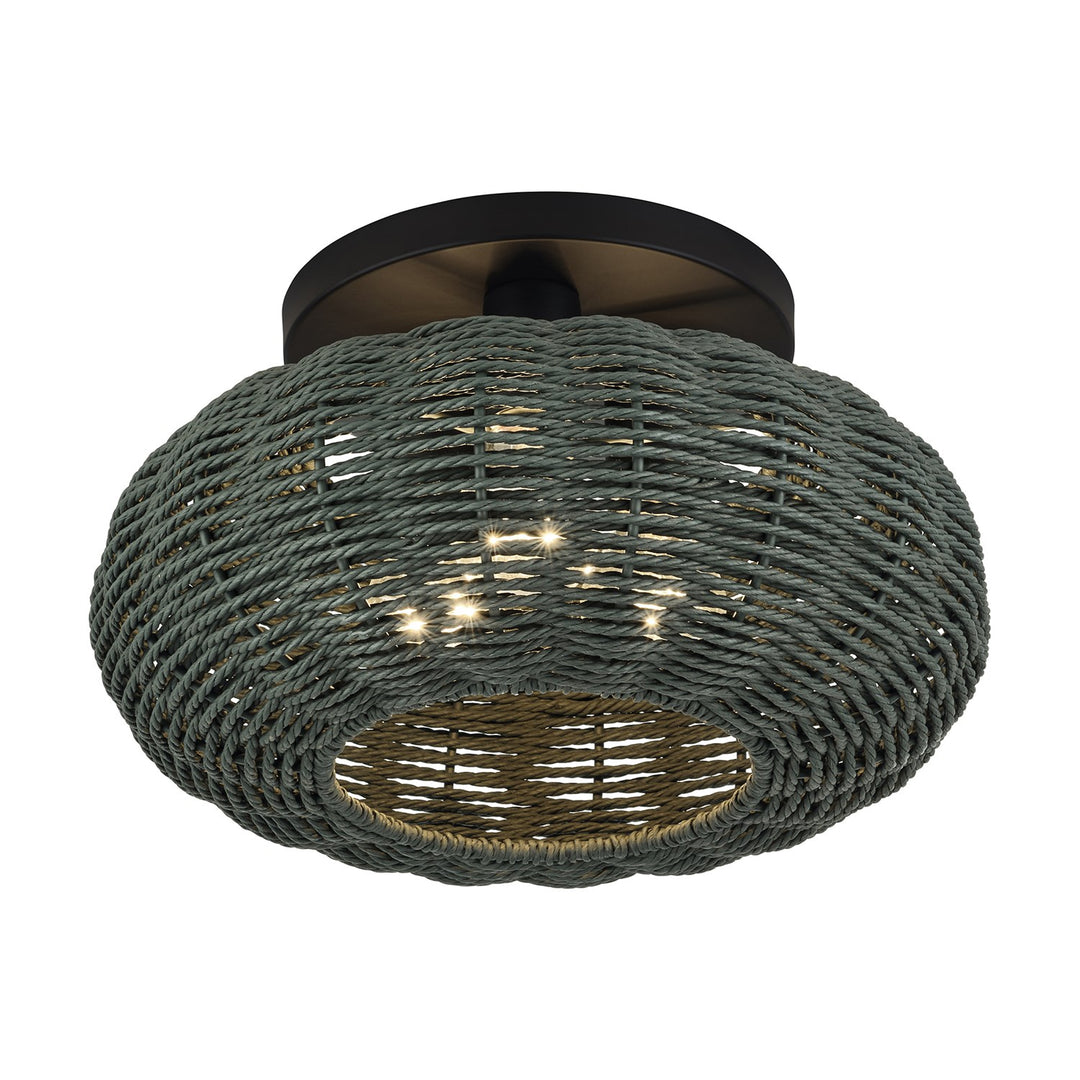 3 Light Black Large Semi-Flush