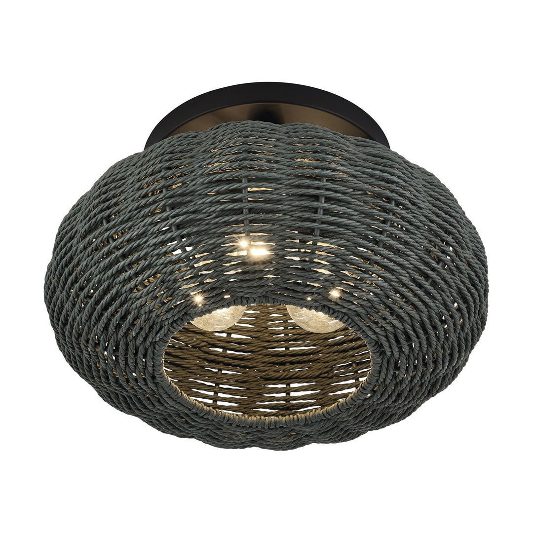 3 Light Black Large Semi-Flush