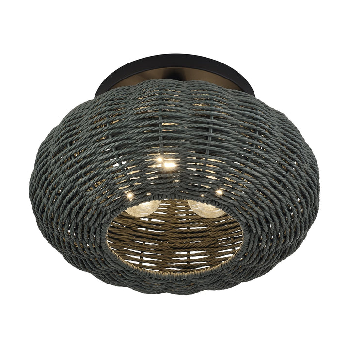 3 Light Black Large Semi-Flush