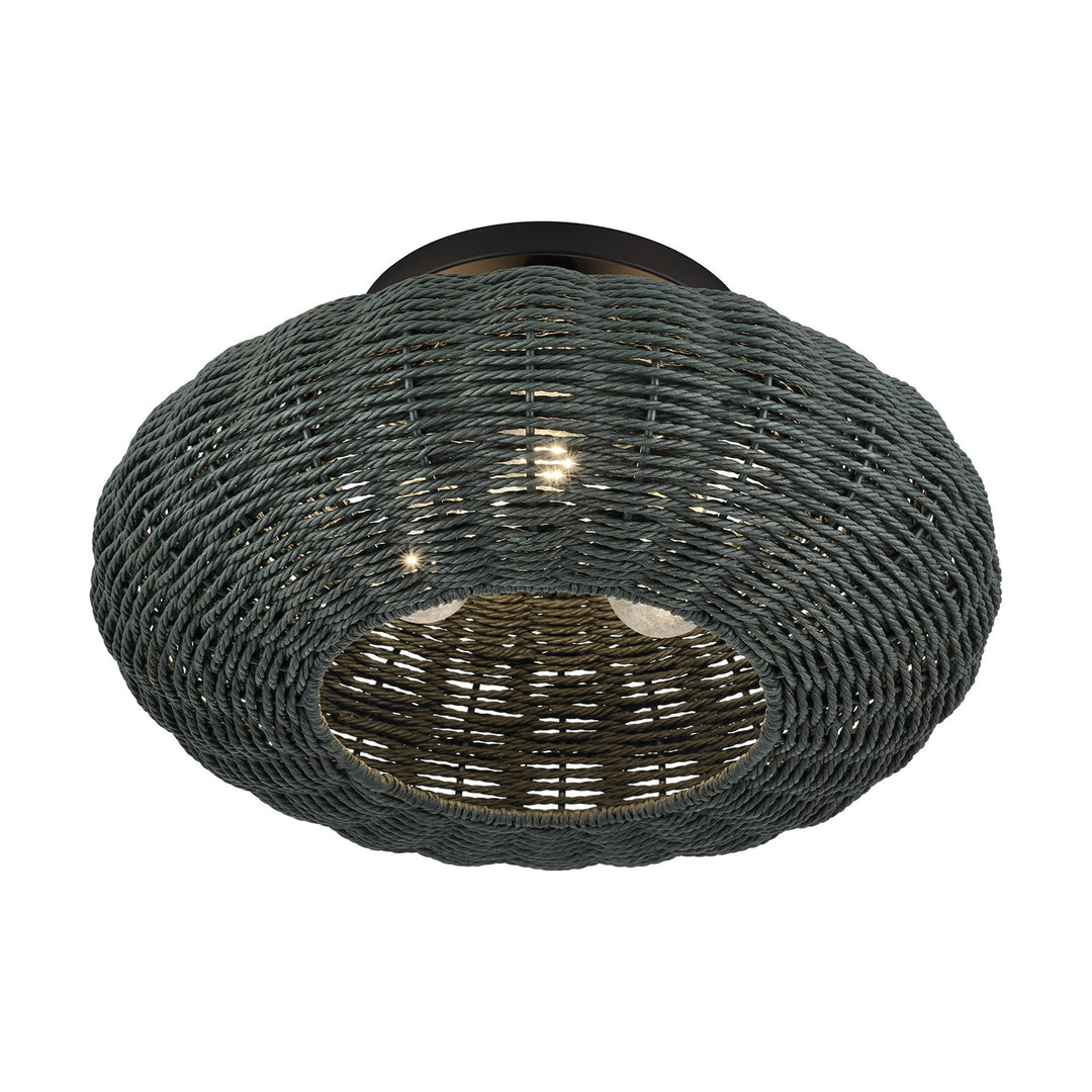 3 Light Black Large Semi-Flush