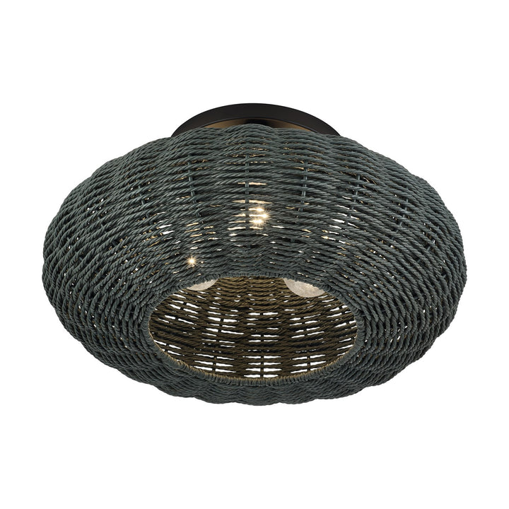 3 Light Black Large Semi-Flush