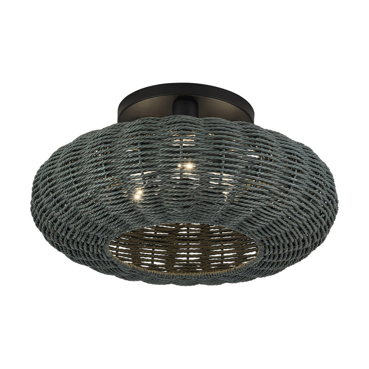 3 Light Black Large Semi-Flush