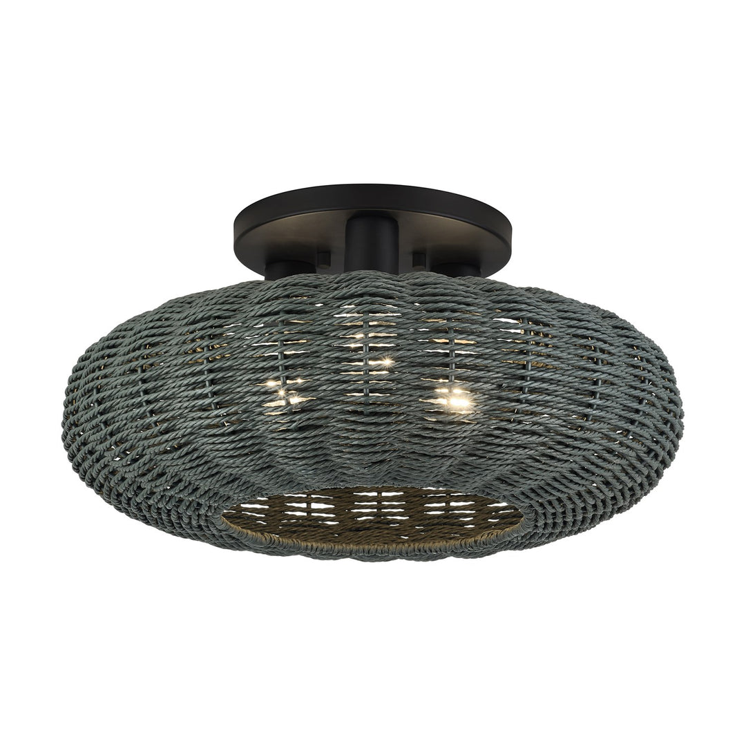 3 Light Black Large Semi-Flush