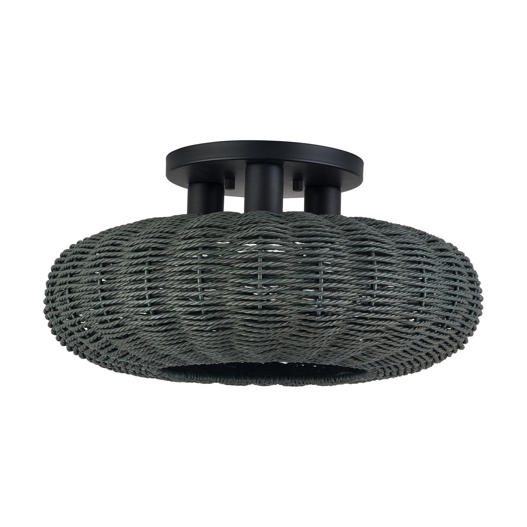 3 Light Black Large Semi-Flush
