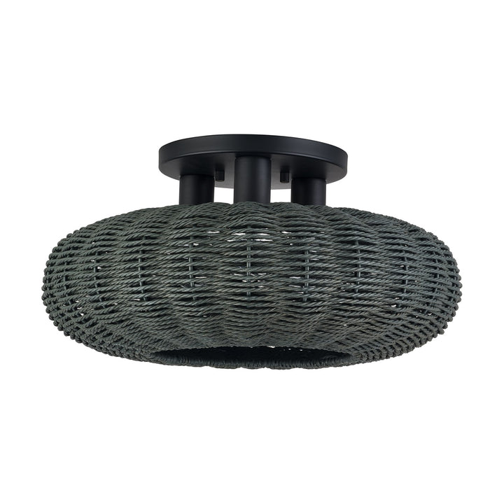 3 Light Black Large Semi-Flush