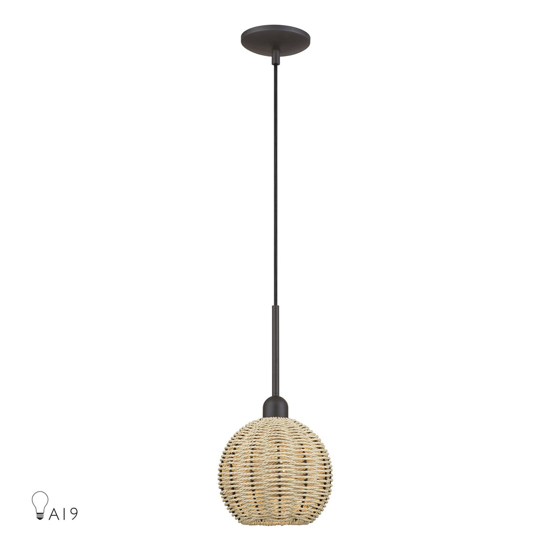 1 Light Bronze Mini Globe Pendant by Livex Lighting