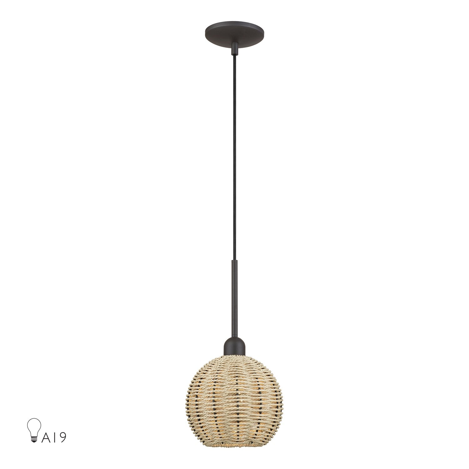 1 Light Bronze Mini Globe Pendant by Livex Lighting