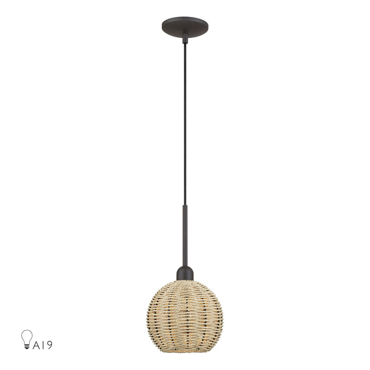 1 Light Bronze Mini Globe Pendant by Livex Lighting