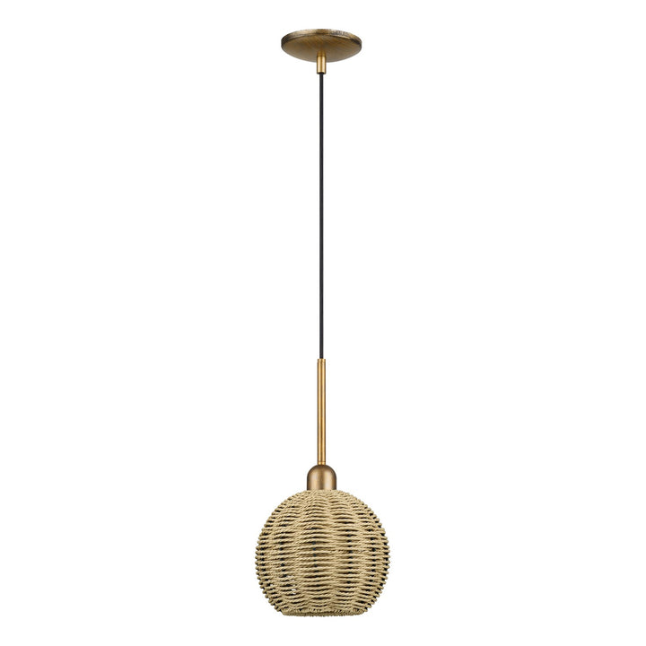 1 Light Antique Gold Leaf Mini Globe Pendant