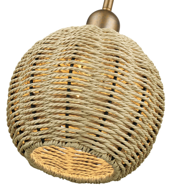 1 Light Antique Gold Leaf Mini Globe Pendant