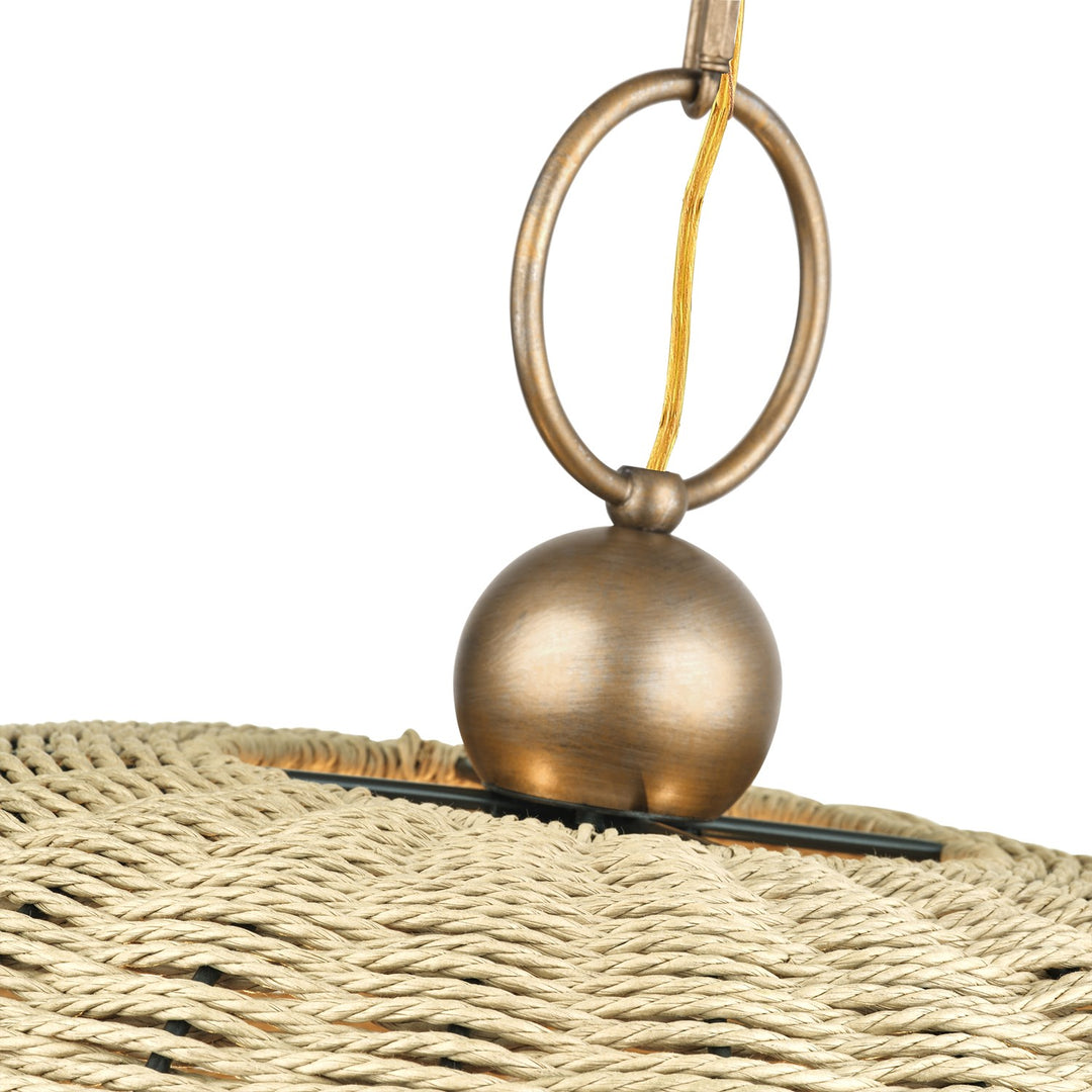 3 Light Antique Gold Leaf Pendant Chandelier