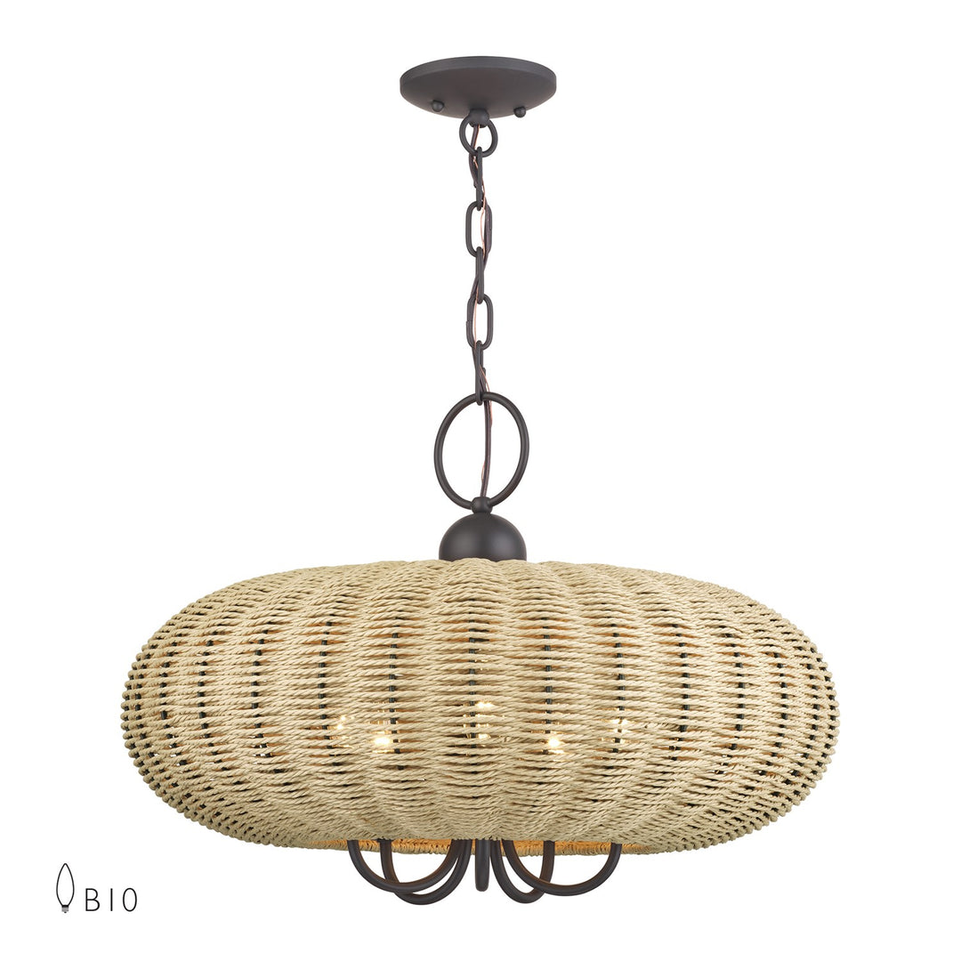 5 Light Bronze Pendant Chandelier by Livex Lighting