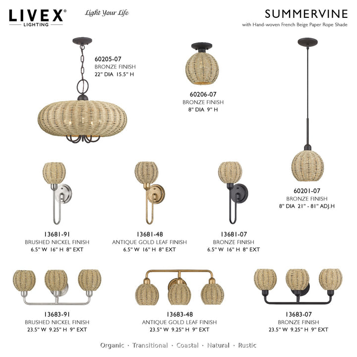 5 Light Bronze Pendant Chandelier